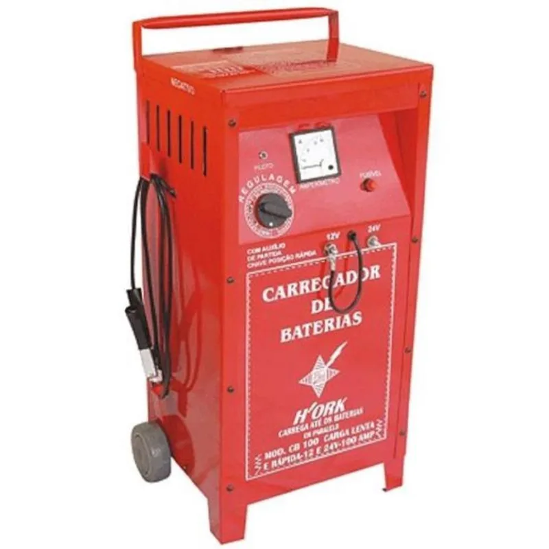 Carregador Bateria 12V/24V Aux Partida Bivolt Hork Cb100