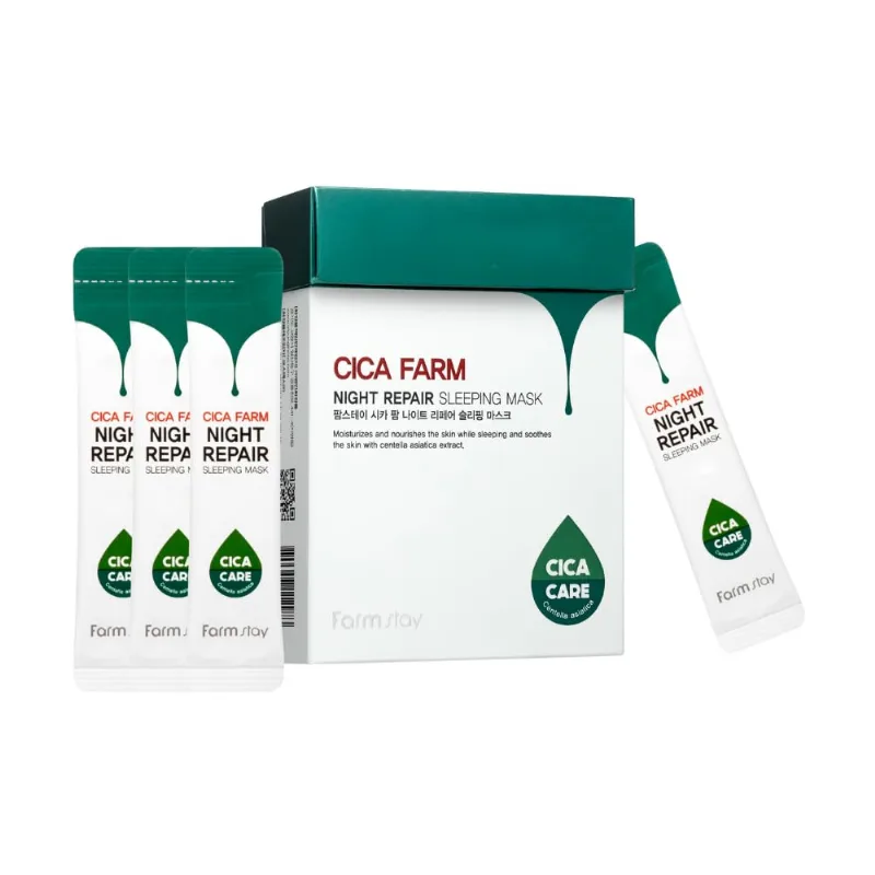 Máscara De Dormir Farmstay Cica Farm Night Repair 3,8 Ml X 20 Unidades
