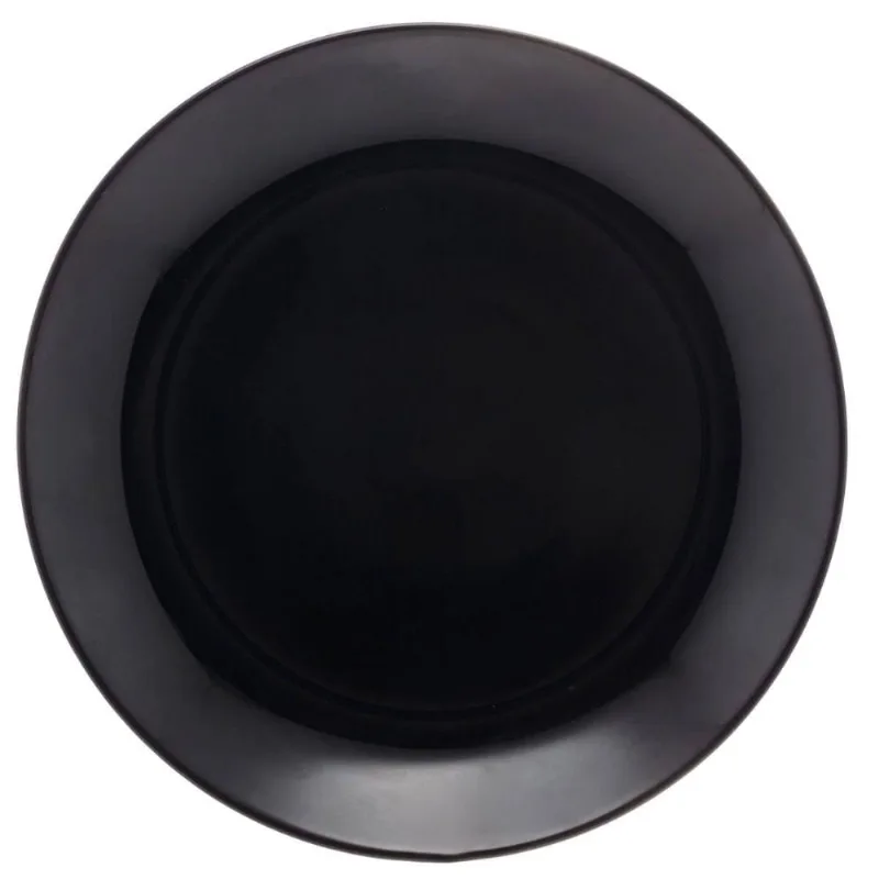 Prato para Sobremesa de Vidro Opalino 19cm Lyor Diwali Black Mesa Posta Servir Doces e Lanches