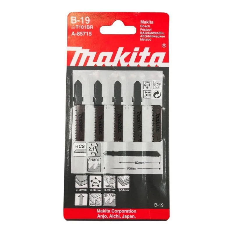 Jogo De Lâminas Serra Tico-tico Madeira B19 Makita A-85715 – Corte Preciso E Durabilidade