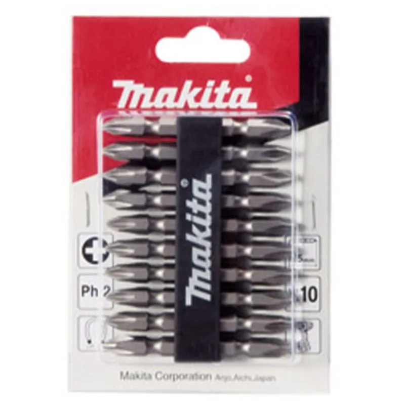 Jogo de Bits Ponta Dupla PH2 com 10 Peças Makita Jogo de Bits Ponta Dupla PH2 65mm com 10 Peças Makita