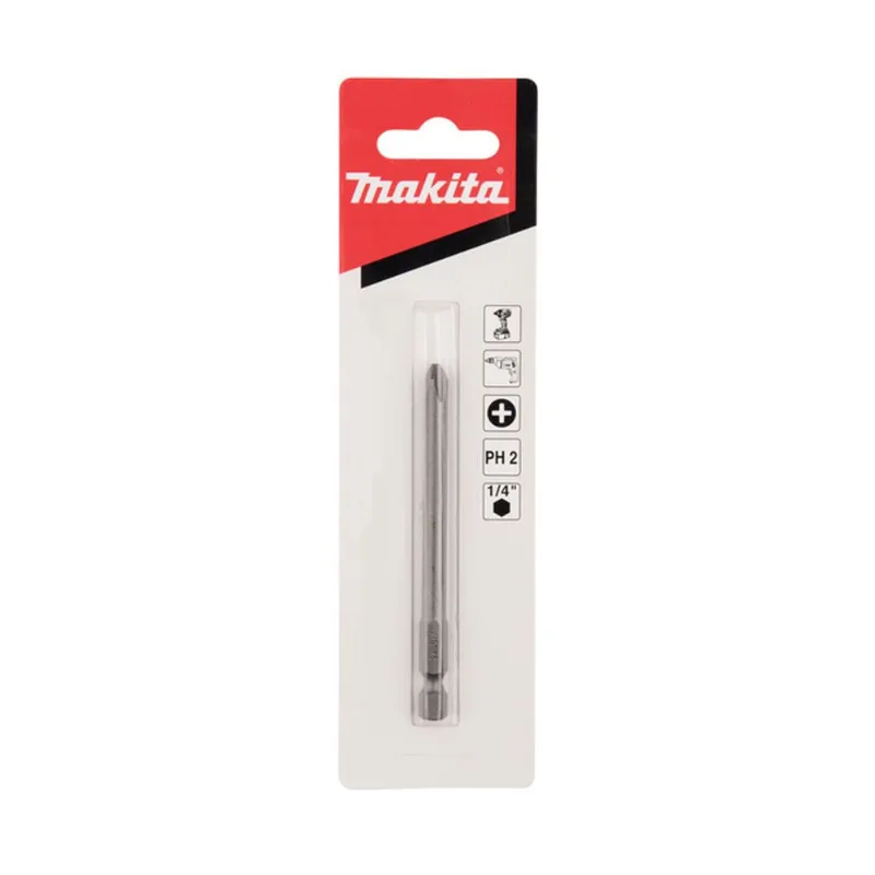 Bits com Ponta Phillips Encaixe de 1/4" PH2 Makita Bits com Ponta Phillips encaixe de 1/4" PH2 150mm Makita