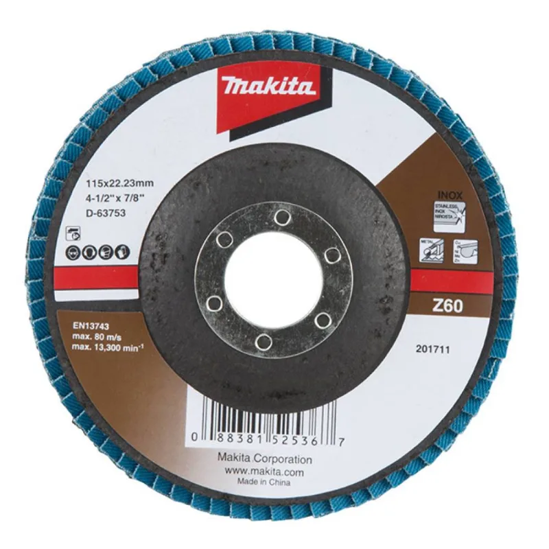 Disco Flap 4.1/2" 115x22mm Grão 60 D-63753 Makita