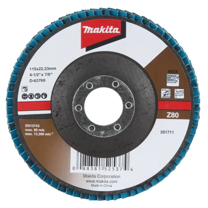 Disco Flap 4.1/2" 115x22mm Grão 80 D-63769 Makita