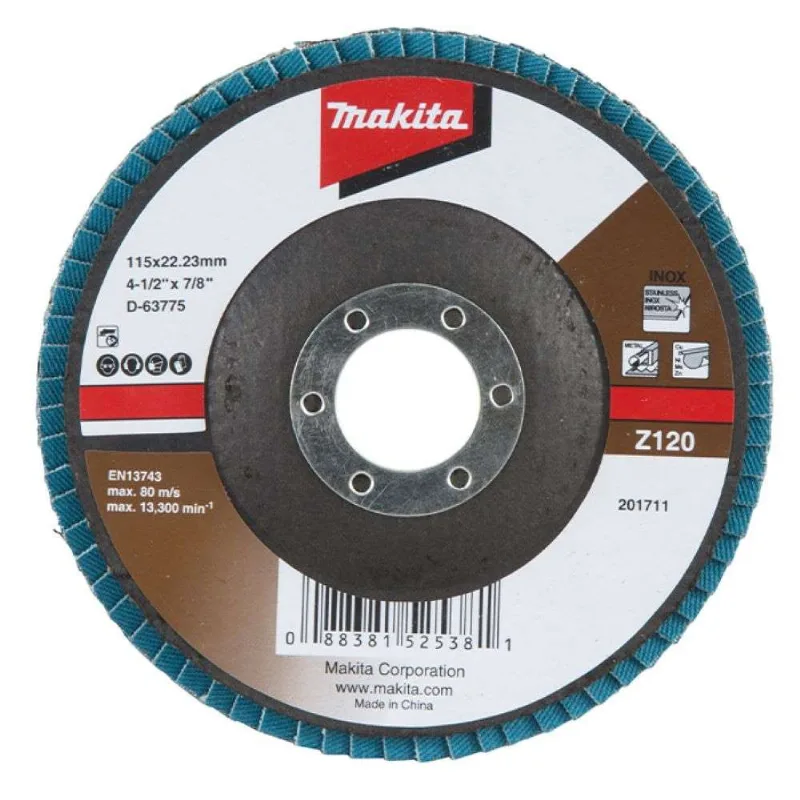 Disco Flap 4.1/2" 115x22mm Grão 120 D-63775 Makita