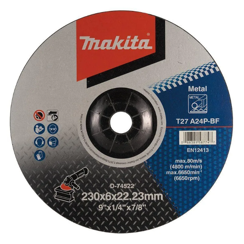 Disco De Desbaste 230x6.0x22mm Aço Makita D-74522