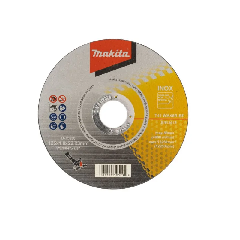 Disco de Corte para Aço Inox Makita Disco de Corte para Aço Inox 4.1/2" 125X1,0mm D-75530 Makita