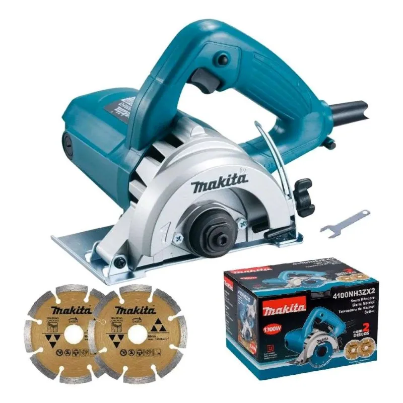 Serra Mármore 4.3/8" (110mm) 1300W 4100NH3ZX2 com 2 Discos Makita Serra Mármore 4.3/8" (110mm) 1300W 4100NH3ZX2 com 2 Discos 220V Makita