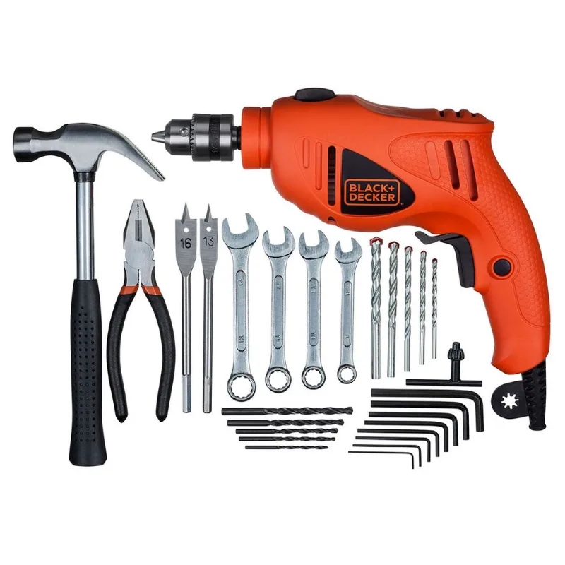 Furadeira De Impacto 3/8´´ 127v Vvr Com Kit 26 Acessórios