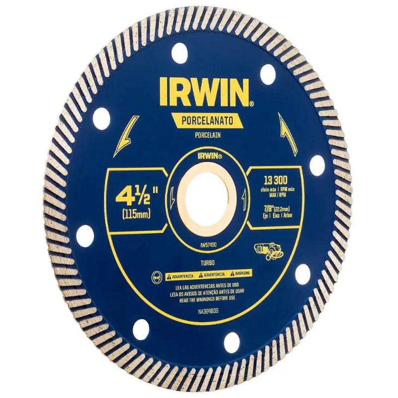 Disco Diamantado Turbo Porcelanato 4 1/2" Irwin