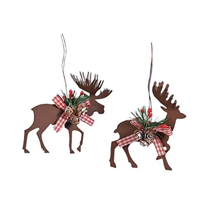 Metal Die Cut Alce & Veado Enfeites de Natal (conjunto de 6)