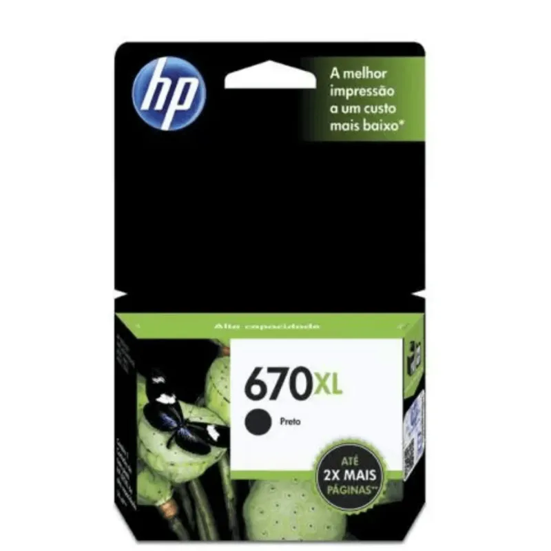 Cartucho de Tinta CZ117AB HP 670XL Preto