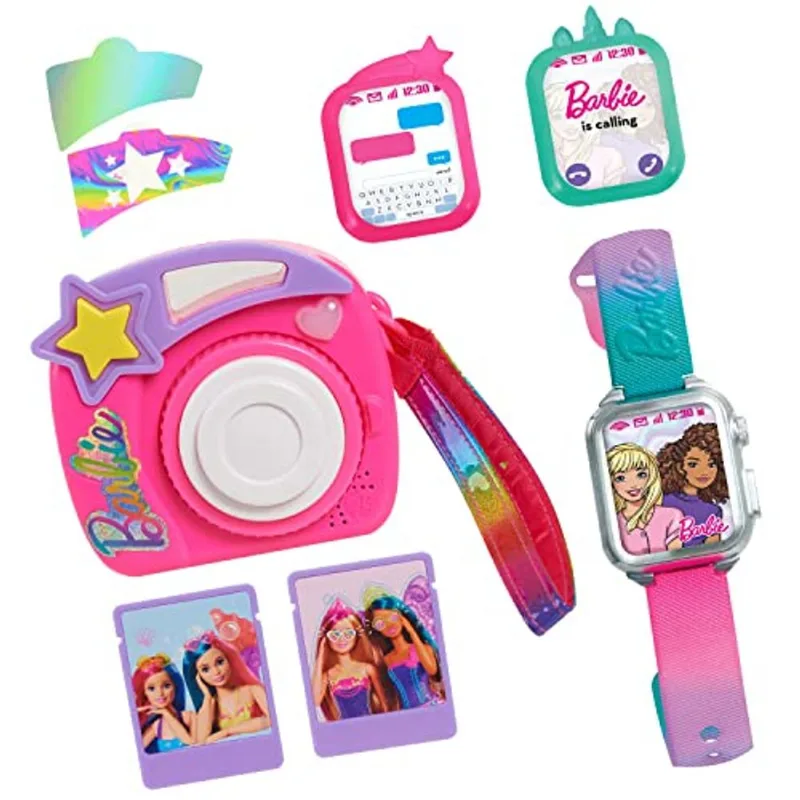 Conjunto De Brinquedos: Barbie Photo Filter, Play, Câmera E Relógio Inteligente
