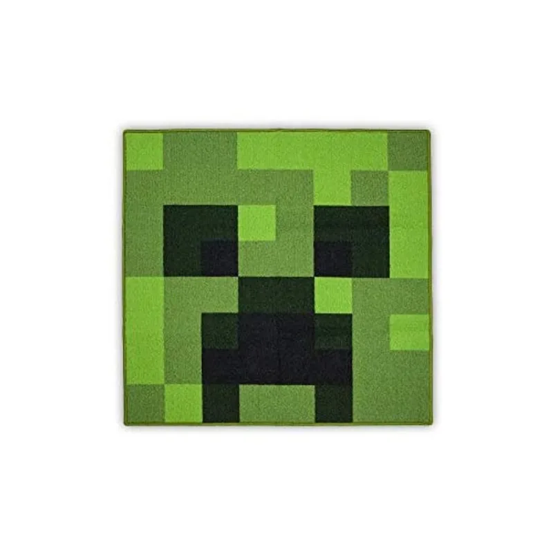 Minecraft Área Tapete Creeper Minecraft Decorações Minecraft Rug Características Creeper de Minecraft Minecraft Creeper Decorações Face Tapete de área quadrada de 39 polegadas