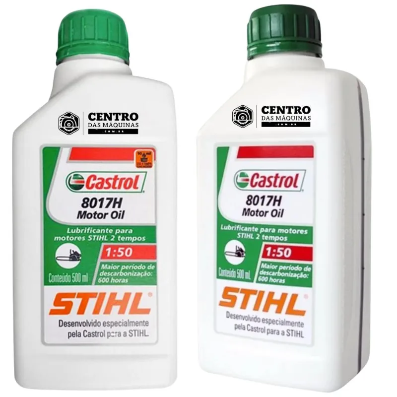 Kit Com 2 Unidades De Óleo 2 Tempos Castrol Stihl 500ml Lubrificante Ideal Para Reduzir O Acúmulo De Resíduos De Carbono