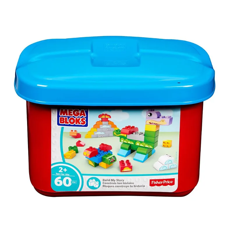 Blocos de Montar - Mega Bloks - Balde Vermelho - 60 Peças - Fisher-Price