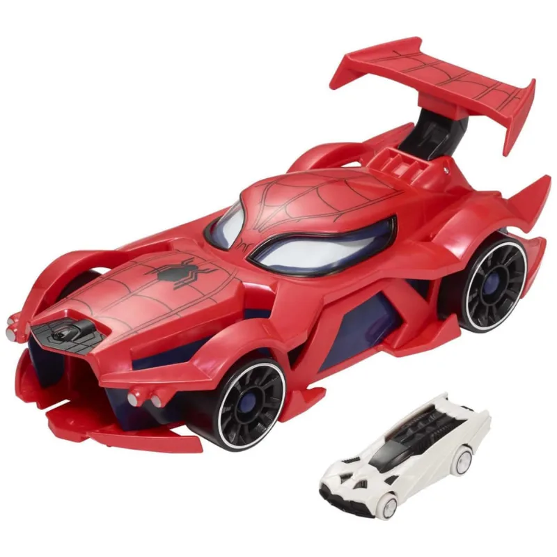 Conjunto de Carro do Homem Aranha Marvel Hot Wheels com Lançador Embutido, Mattel 110v