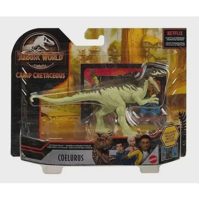 Jurassic World Figura Ataque Articulada Dinossauro Coelurus - Mattel