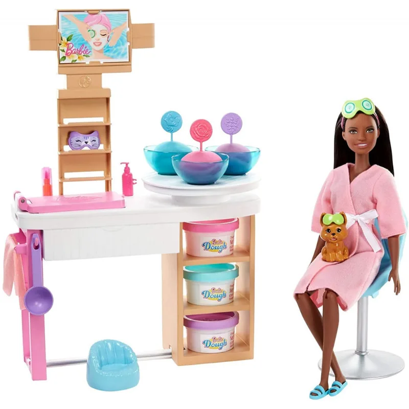 Boneca Barbie Máscara Facial Spa Morena - + 3 anos