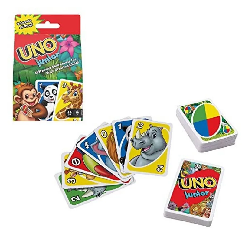 Jogo de Cartas uno Junior com 45 Cartas - Presente para Crianças de 3 Anos ou Mais