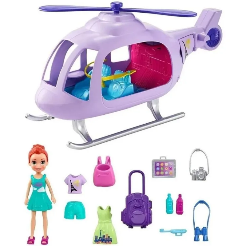 Boneca Polly Pocket Helicóptero de Aventura Mattel