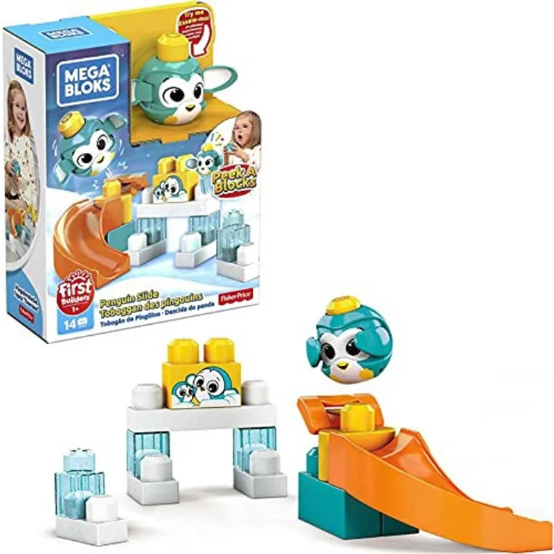 Mega Bloks Peek A Blocks Penguin Slide com grande edifício B