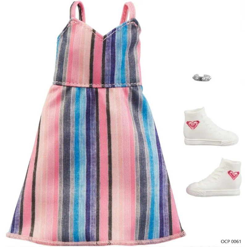 Barbie Roupas e Acessórios Vestido Alças Listrado - Mattel