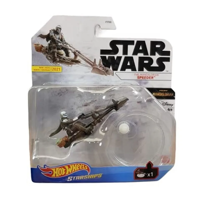 Hot Wheels 2021 Star Wars Starships Mandalorian Speeder com Grogu