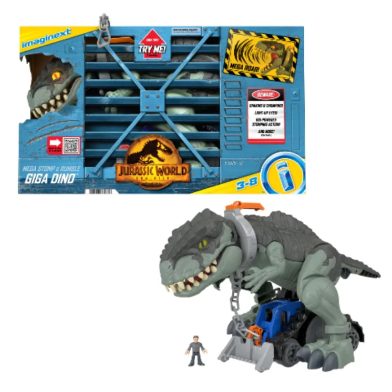 Conjunto de Figura e Mini Boneco - Jurassic World - Imaginext - Giga Dino - Mattel