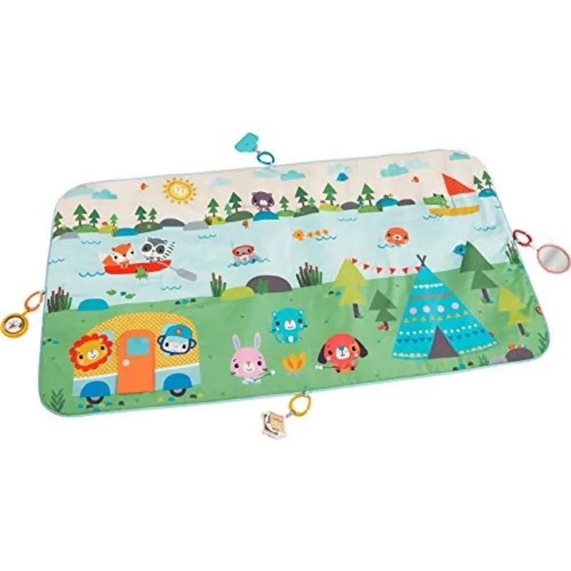 Fisher-Price Extra Grandes Aventuras Jogam Longo Tapete de Atividade com Brinquedos para Recém-Nascidos e Bebês, Multi, 60