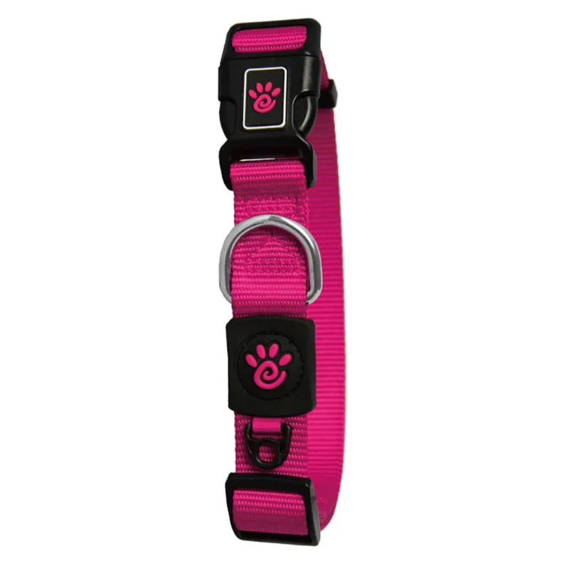 Coleira Cães Nylon Signature Doco Rosa M