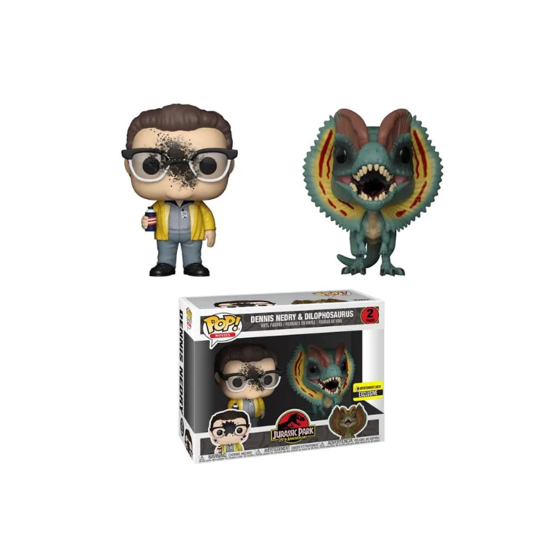 Boneco Funko Pop Jurassic Park Dennis Nedry & Dilophosaurus 2-Pack