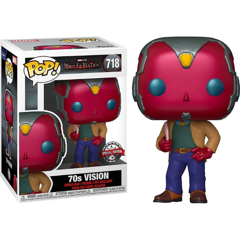 Boneco Funko Pop Wandavision Vision 70s 718 Visão