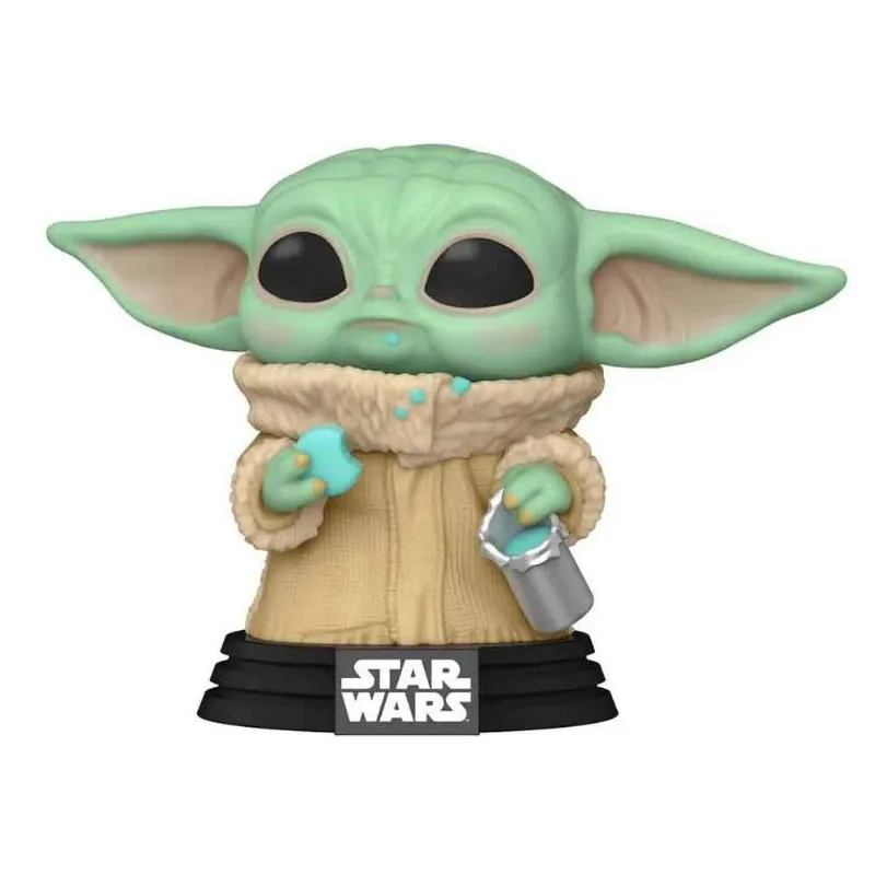 Funko Pop Star Wars Mandalorian Baby Yoda Com Biscoito 465