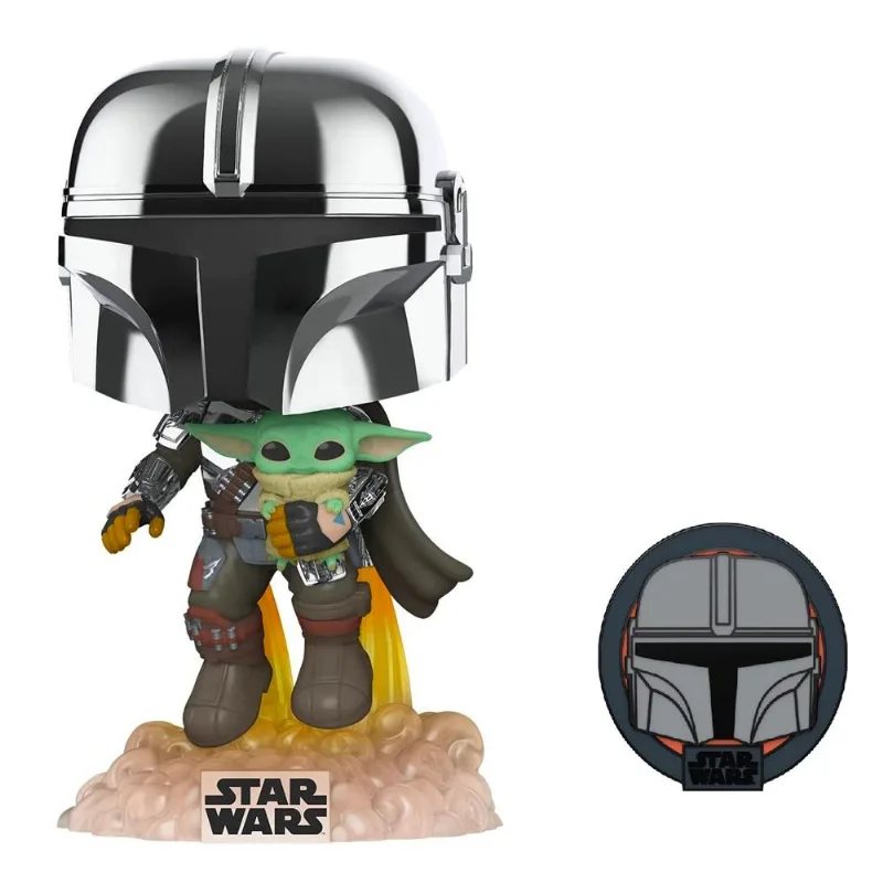 Boneco Funko Pop Star Wars The Mandalorian with Grogu Es 408