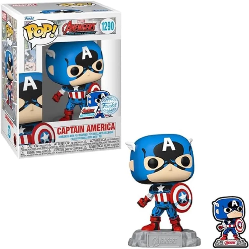 Funko Pop! 60º aniversário do Capitão América com Pin