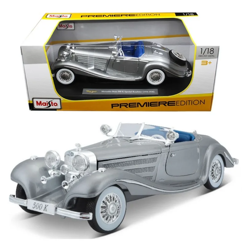 1936 Mercedes-Benz 500 K Typ Specialroadster - Premiere Edition - 1/18 - Maisto Cinza