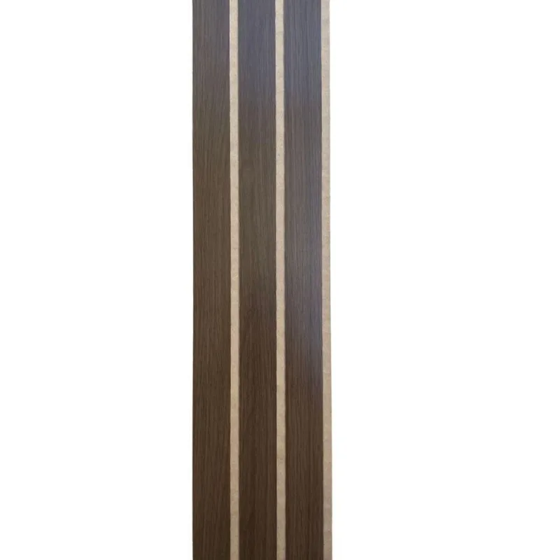 Revestimento Ripado Autocolante MDF Instalação Prática Kit 20 Placas Castanho OEM para Paredes - Oem