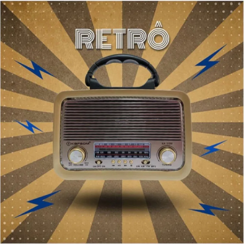 Super Radio Retro Vintage A Pilha E Tomada Am Fm Bluetooth Mp3 Usb - Alto Falante Alta Qualidade