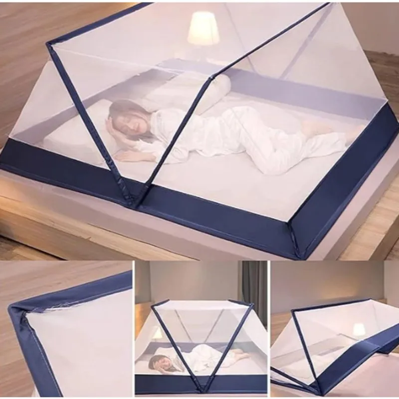 Super Tela Mosquiteiro Cama Casal Dobrável Portátil E Prática