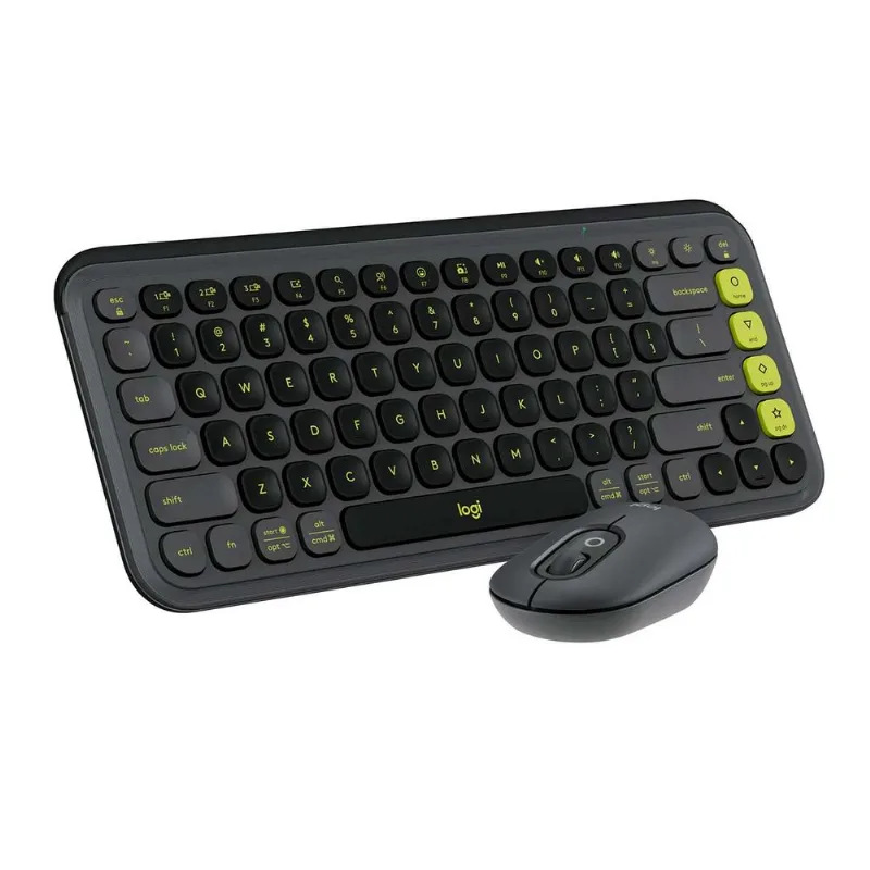 Combo Teclado e Mouse sem fio Logitech POP Icon Clique Silencioso Easy-Switch para até 3 dispositivos e Conexão Bluetooth Grafite