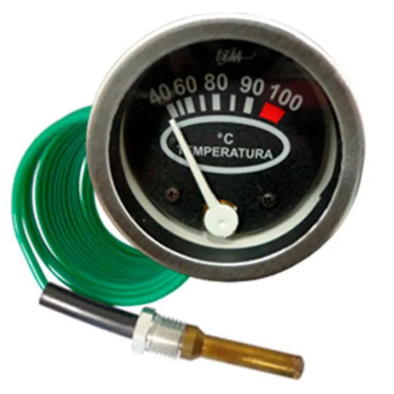 12M01060 Indicador De Temperatura De Água 3 Metros 60Mm Uso Geral Rosca M14X1,5 Escala 40 A 110 Grau