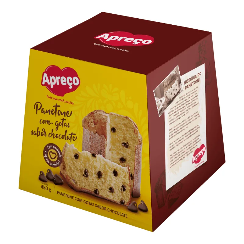 Panetone com Gotas de Chocolate Apreço 450g