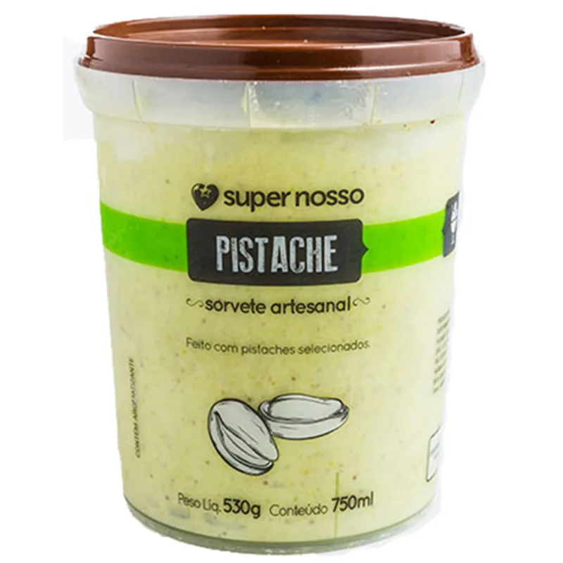 Sorvete Artesanal De Pistache Gourmet Super Nosso 750ml