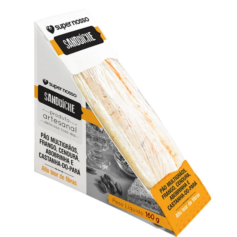 IND SANDUICHE SN 160G FGO/CAST PARA Sanduíche de Frango com Castanha do Pará Supernosso 160g