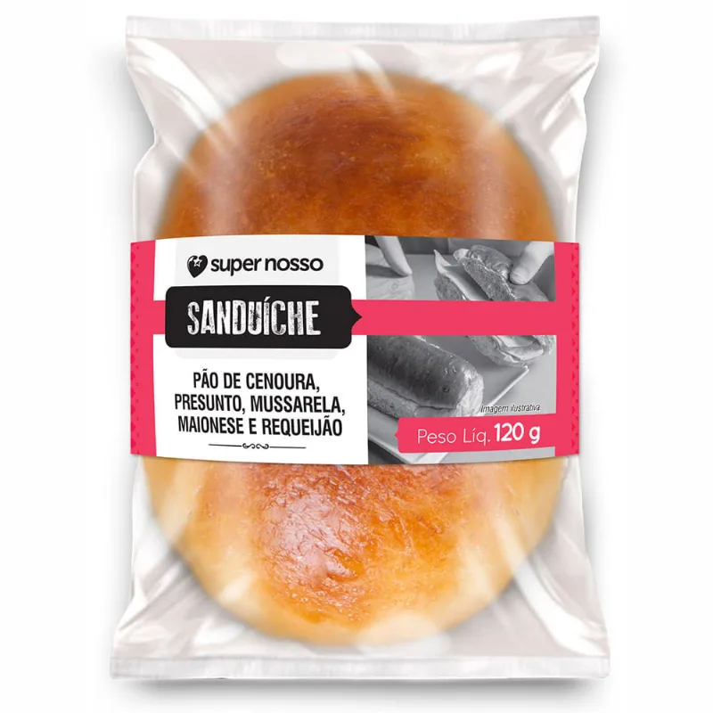 IND SANDUICHE SN 120G PRES/ MUCARELA Sanduíche de Presunto e Mussarela Supernosso 120g
