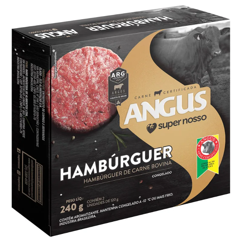 Hambúrguer Super Nosso Tradicional Congelado 240g 2 Unidades