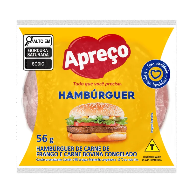 Carne de Hambúrguer Misto Apreço 56g