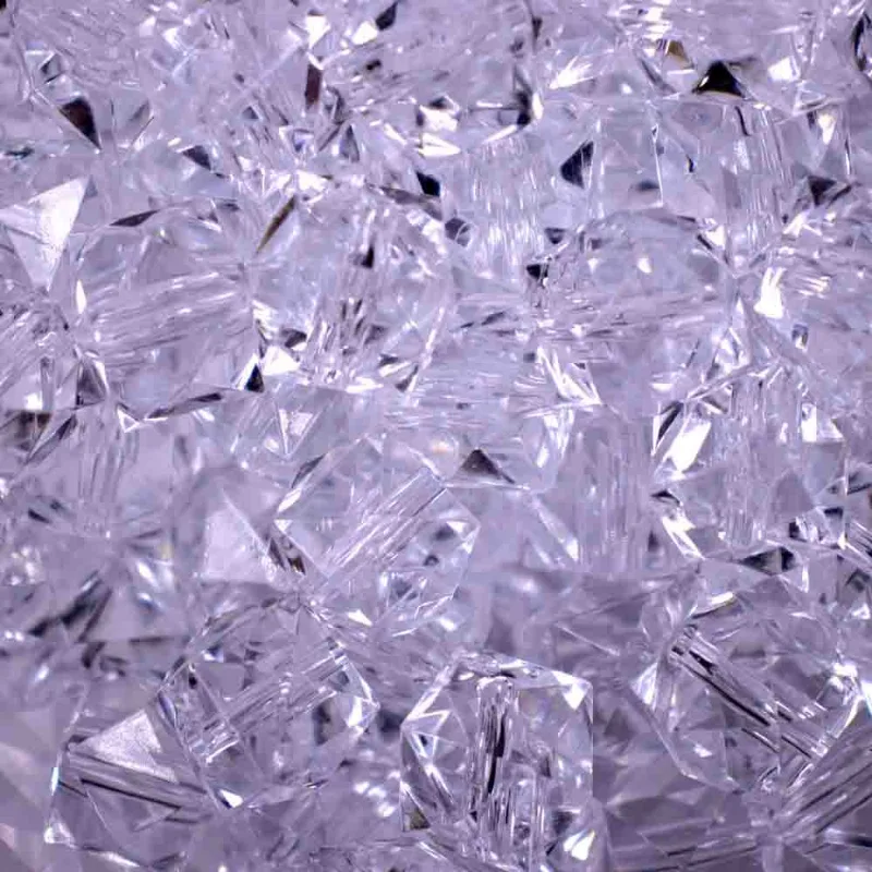 Quadrado Passante 16Mm Em Acrilico Com 500Gr Cristal Transparente