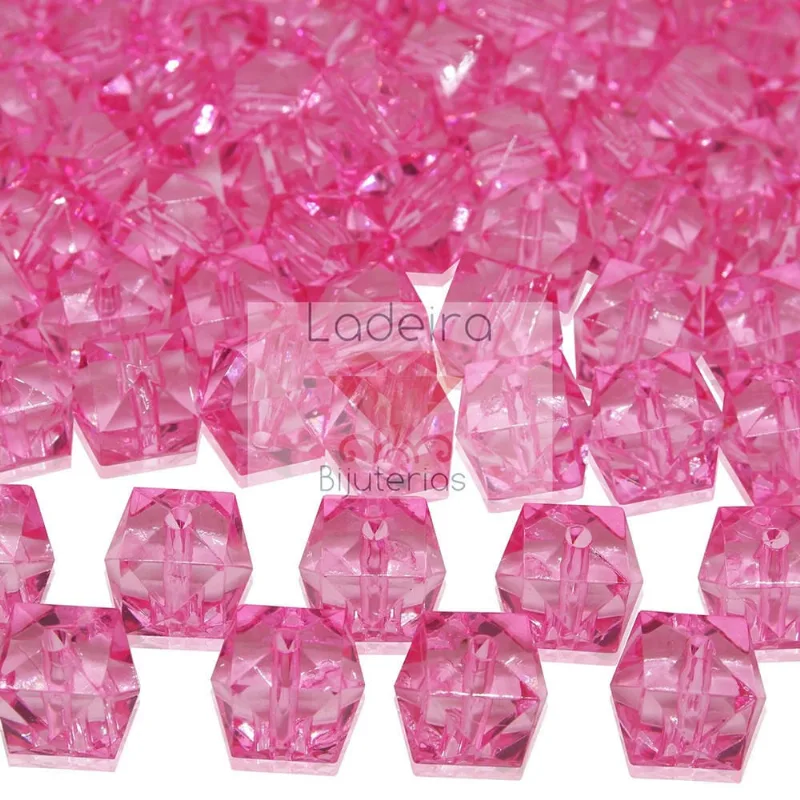 Quadrado Passante 14Mm Em Acrilico Com 500Gr 004 - Rosa 04